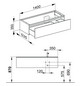 KEUCO Waschtischunterschrank Edition 11 Planning 140x35x53,5cm, 1 Frontauszug, rechts, Innenbeleuchtung, Lack Seidenmatt, Glas Trüffel klar