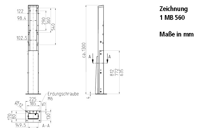 Steckdosensäule Metall ed edst