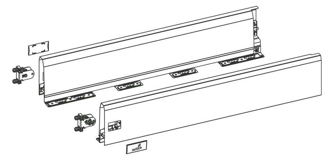 Bild ArciTech Set Zarge, Zargenhöhe 126 mm x NL 550 mm, weiß, links und rechts - Hettich-1