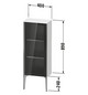 Duravit Halbhochschrank XViu 40x24x89cm, schwarz matt, Glastür links, graphit supermatt