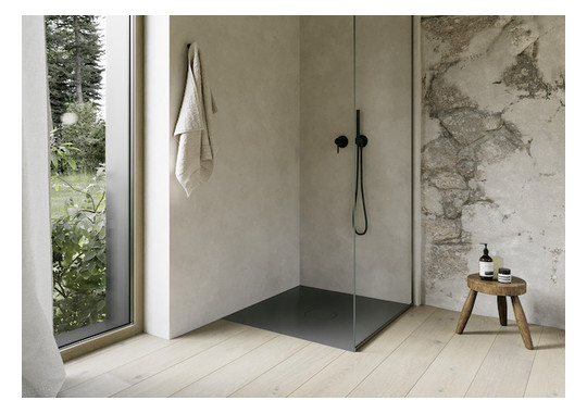 Bette Duschfliese PLUS BetteAir 1000 x 1000 mm, raven, Rechteck, glasierter Titan-Stahl