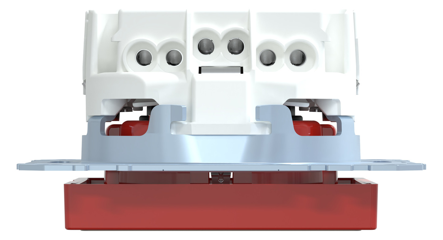 Steckdose 1f rubrt glz System M UP m.BS IP20 rubinrot