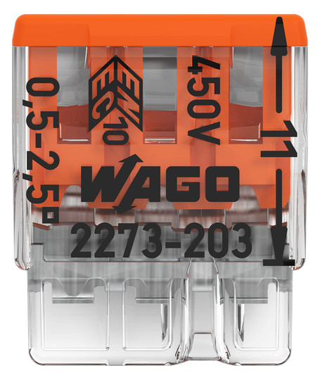 Steckklemme 3f 450V 24A Serie 2273 0,5-2,5qmm f.Massivleiter