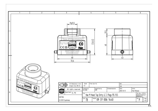 HART HARTING TUELLENGEHAEUSE 09370061440 