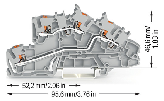 Installationsklemme 32A 0,25-4qmm 2pot gr APL_erf. Federzugans