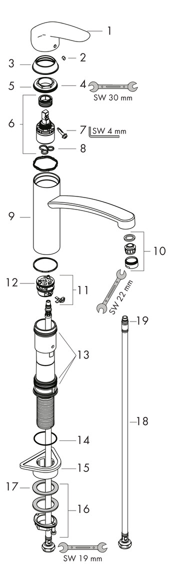 hansgrohe Spültisch-Einhebelmischer 160 Focus M41 1jet, chrom