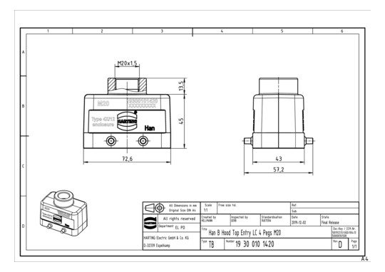 HART Tüllengehäuse M20       19300101420 