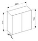 KEUCO Mittelschrank Stageline Dekor Vulkanit, Glas Vulkanit satiniert, 80x78,2x36cm, 2-türig