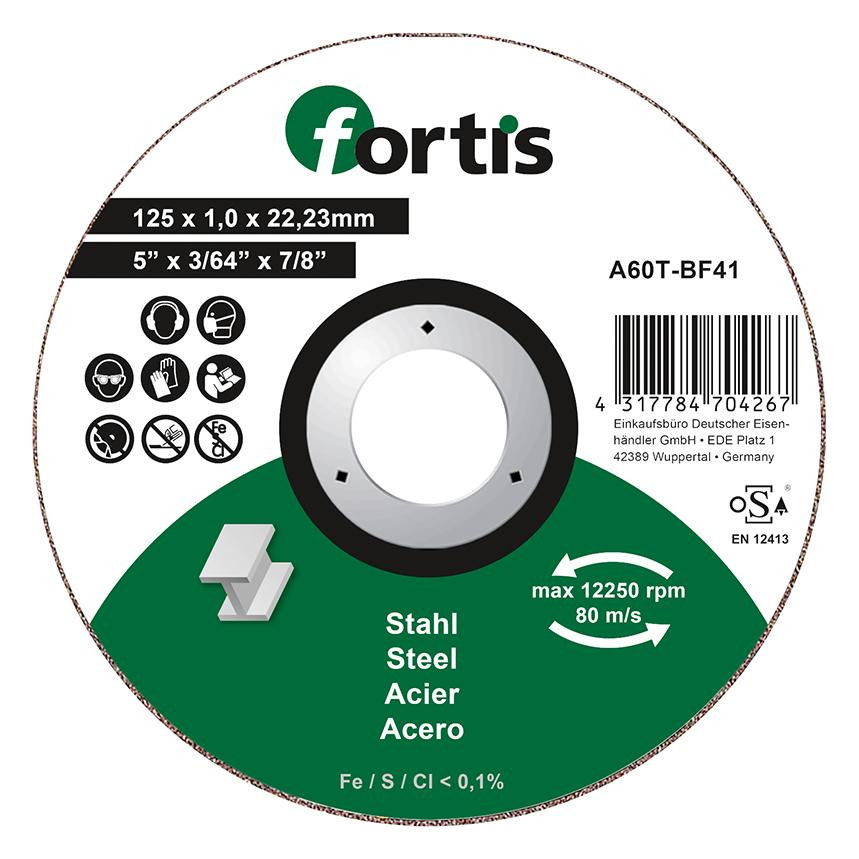 Bild Trennscheibe Stahl 125 x 1,0mm gerade FO RTIS - fortis-0