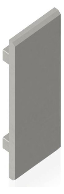 Endkappe alu L18,5mm B55mm H2,5mm Endkappe alu L18,5mm B55mm H2,5mm