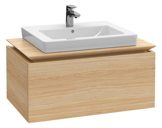 V&B Waschtischunterschrank Legato 100x38x50cm, Waschtisch mittig, Kansas Oak