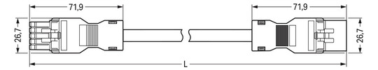 Systemverbindung 5p Serie 891 H05VV-F gr 1,5qmm 5x1,5qmm L1000mm Buchse Stecker