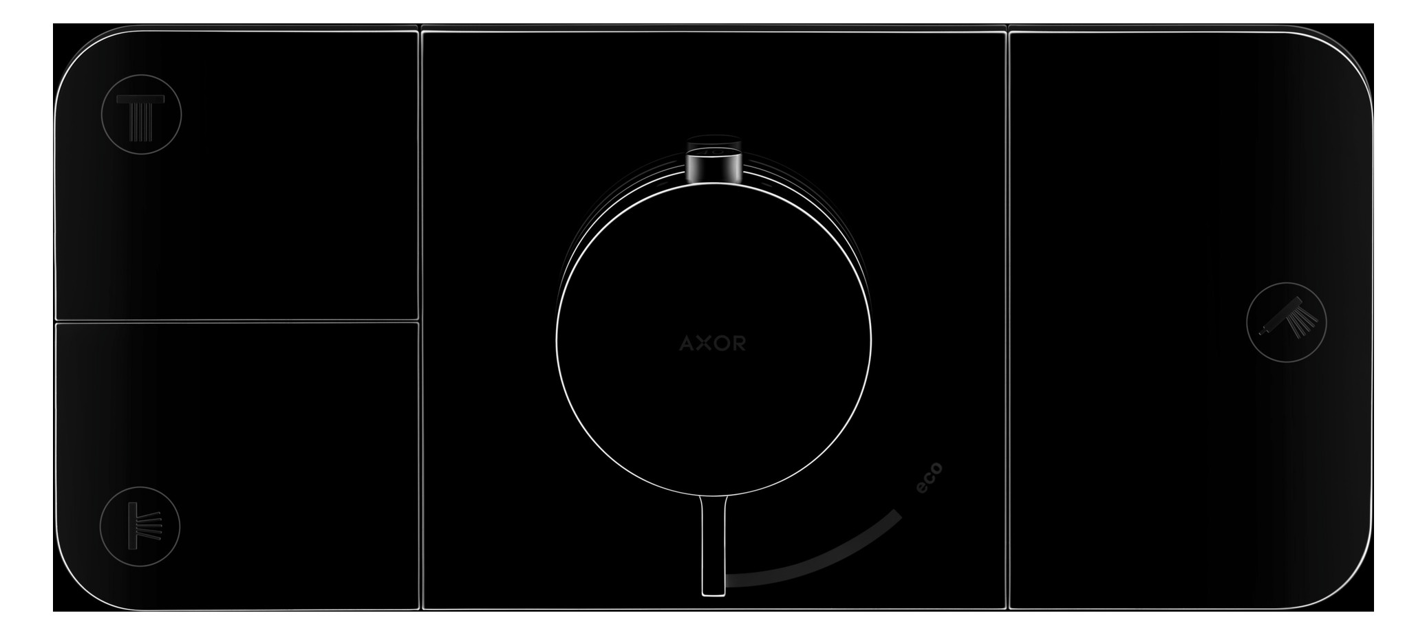 hansgrohe Fertigmontageset Axor One UP-Thermostatmodul, 3 Verbraucher, mattschwarz