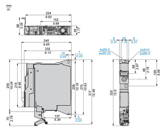 Frequenzumrichter lin=1,1 380-500V E3ph A3ph 599Hz 50/60Hz IP20 5%F 10%V