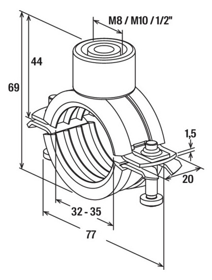 Bild Rohrschelle FRS Triple 32-35 fischer-3