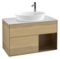 V&B Waschtisch-Unterschrank Finion 100cm, Abdeckplatte white matt, Regal Walnut Veneer, Oak Veneer
