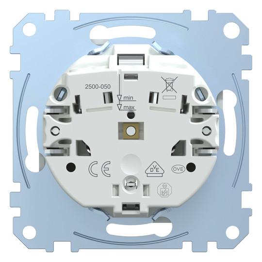 Steckdose 1f akws glz System M UP m.BS IP20 aktivweiß
