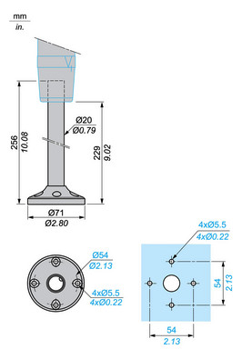 Standfuß mit Rohr ws 250mm Metall