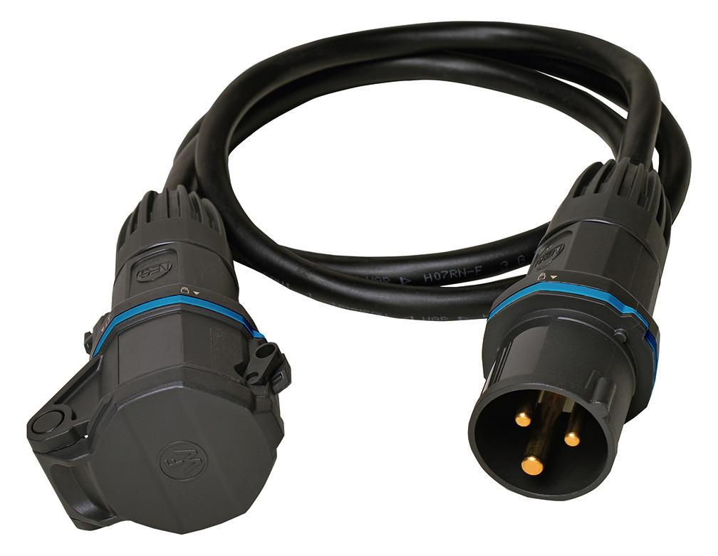 CEE-Verlängerung 25m 3x2,5qmm 16A sw IP44 -30-60°C Gummi