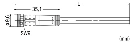 Sensor-Aktorkabel 3p 10m Serie 756 M8 Female ger fr.Ende Polyurethan (PUR) hfr