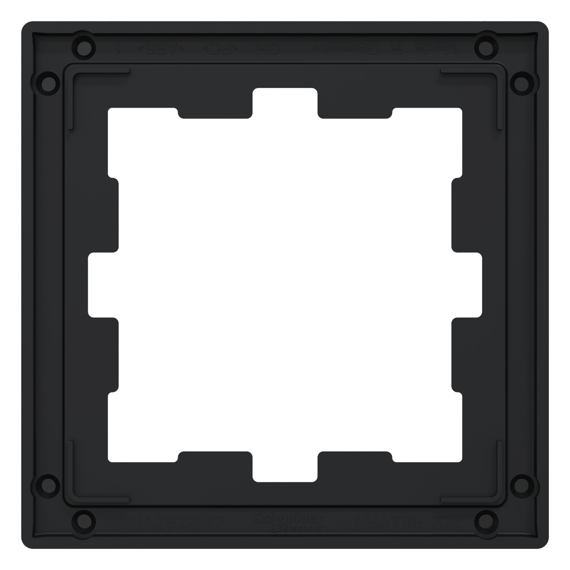 Rahmen 1f ony-sw glz D-Life Glas f.GEB-K onyxschwarz Unterputzmontage