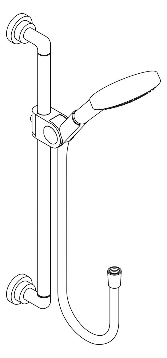 hansgrohe Brauseset Axor Citterio 900mm, mit Handbrause, 120mm, 3jet, brushed brass