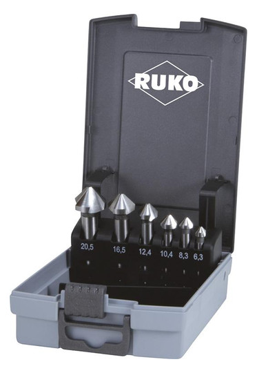 RUKO-Kegelsenker-Satz 90°, DIN335C, HSS - 6-teilig,...