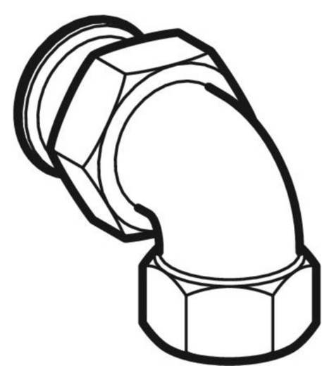 Geberit Übergangswinkelverchraubung Mapress 18 mm x Rp 1/2, Kupfer, 90°, flachdichtend, mit Innengewinde, Rotguss