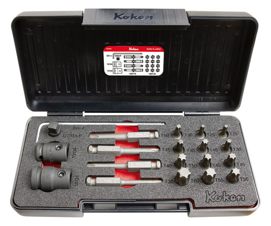 KOKEN-Kraft- Bit-Garnitur 7/16 für Torx -20-teilig