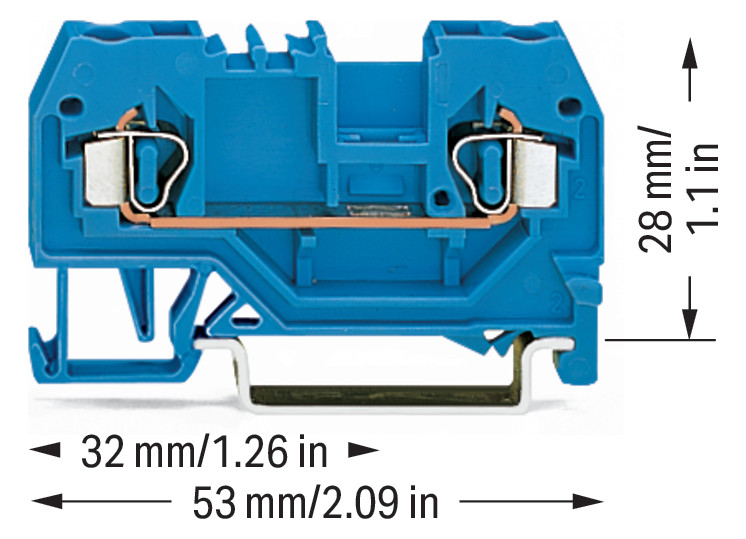 Reihenklemme 0,08-2,5qmm Serie 280 24A 1Etage 2kl bl Hutschiene TH35