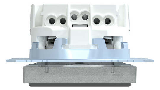 Steckdose 1f alu mt System M UP m.OL m.BS Mit Orientierungslicht IP20