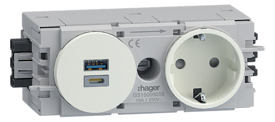 GS16009016 Steckdose 1-f.USB-Charger A+C - UNI ELEKTRO Online-Shop