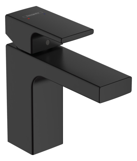 hansgrohe Waschtisch-Einhebelmischer 100 Vernis Shape mit Zugstangen-Ablaufgarnitur, mattschwarz
