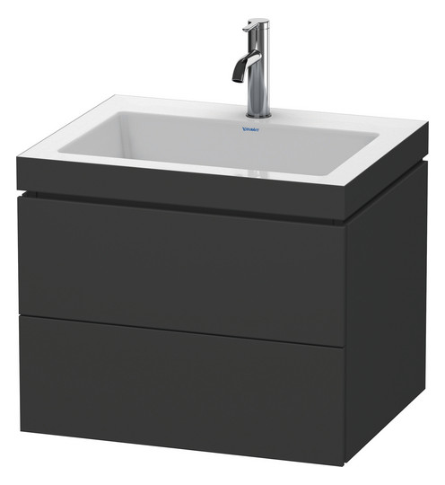 Duravit Waschtisch-Unterschrank c-bonded L-Cube 60 x 48 cm, ohne Hahnloch, graphit matt, 2 Schubkästen, wandhängend Duravit Waschtisch-Unterschrank c-bonded L-Cube 60 x 48 cm, ohne Hahnloch, graphit matt, 2 Schubkästen, wandhängend