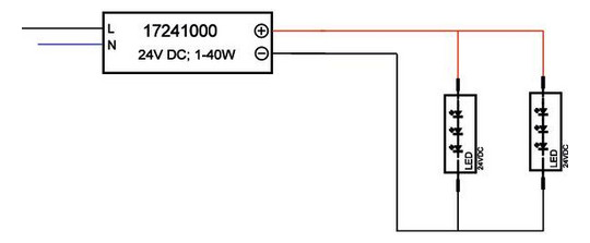 LED-Trafo 1-40W 24V IP20 Kstgeh stat 210x40x30mm