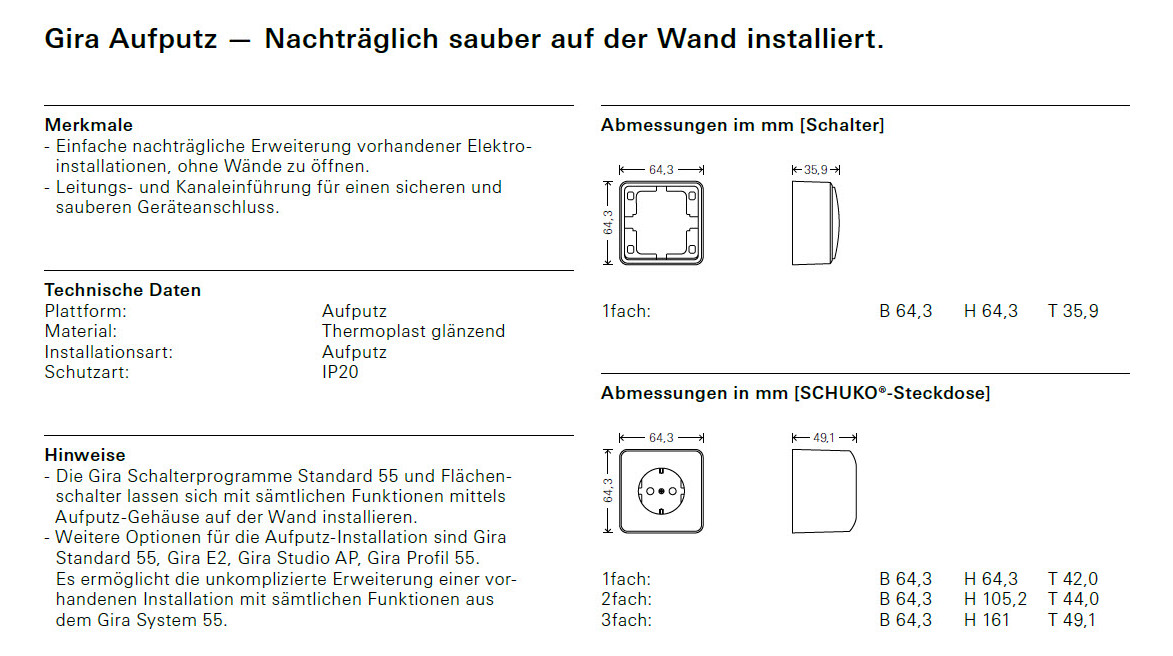 Wechselschalter rws glz AP IP20 1f Wechselschalter rws glz AP IP20 1f
