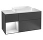 V&B Waschtisch-Unterschrank Finion 120x60,3x50,1cm, Regal links Glossy white lacquer, Peony Matt