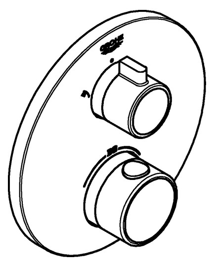 GROHE Fertigmontageset Grohtherm UP-Brause-Thermostat, mit integrierter 2-Wege-Umstellung, rund, chrom