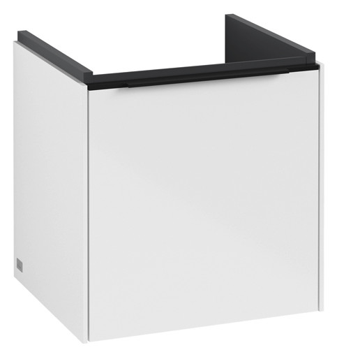 V&B Waschtisch-Unterschrank Subway 3.0 42,3x42,9x37,8cm, Schanier links/Griff Volcano black, brilliant white