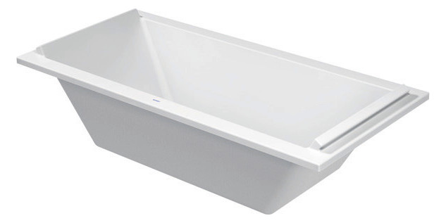 Duravit Rechteck-Badewanne Starck 190 x 90 x 46 cm, Einbauversion, 2 Rückenschrägen, weiß