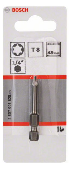 Schrauberbit Extra-Hart T Bit TX8 L=49mm 1/4Zoll