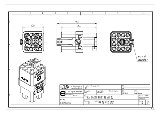 HART Buchseneinsatz Han Q    09120123101 