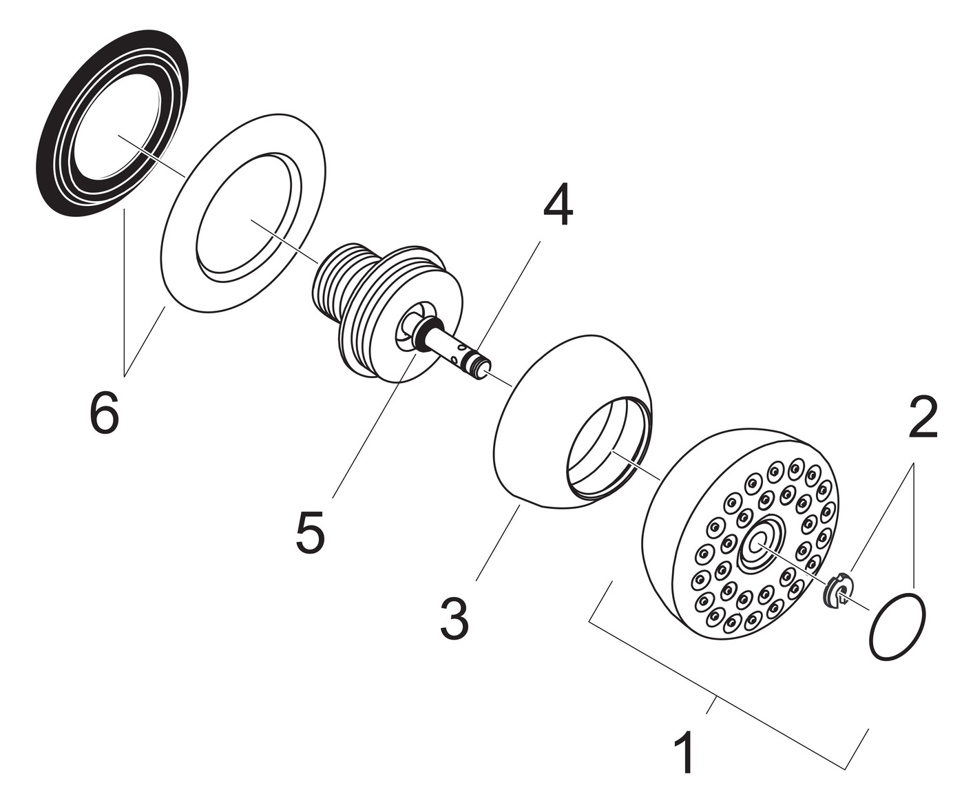hansgrohe Seitenbrause Bodyvette ohne Wasserstop, runde Rosette, 1jet, chrom
