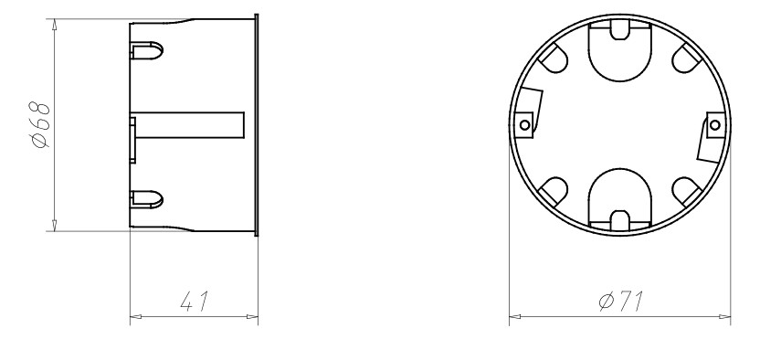Hohlwanddose Ø68x41mm Kst rnd IP3X