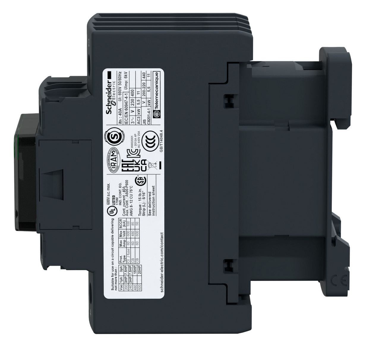 Leistungsschütz 11kW 2S 2 230VAC 40A 2Ö