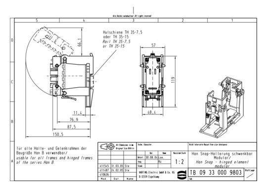 HART Han Snap Träger, Modula 09330009803 