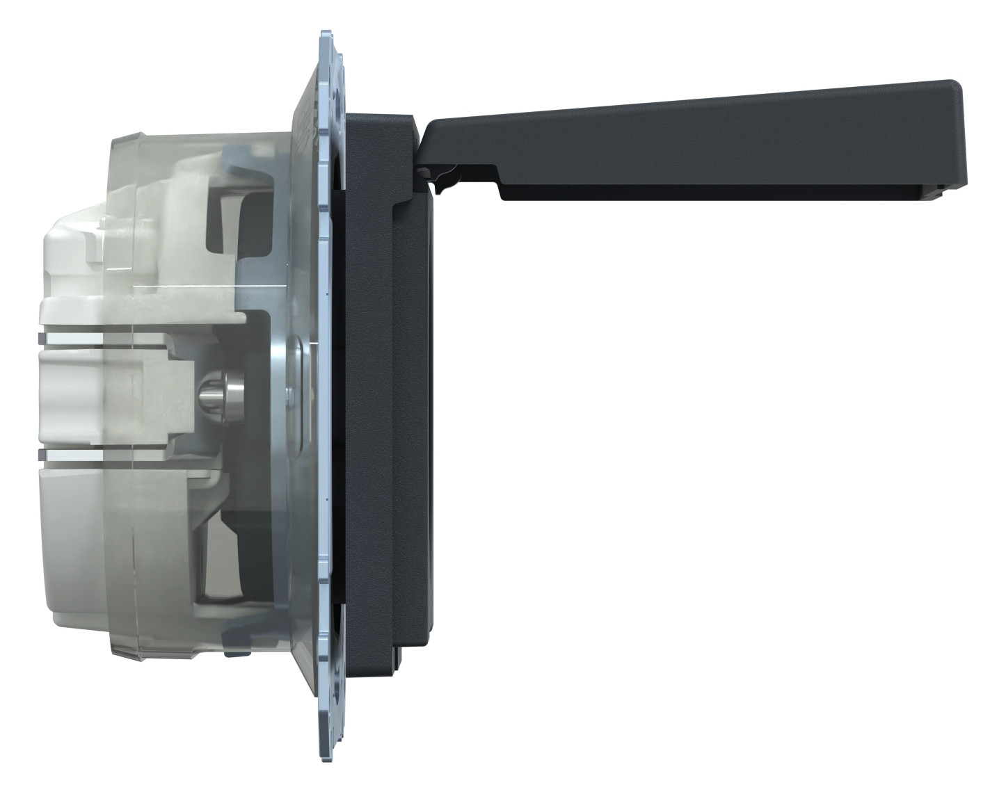 Steckdose 1f anth mt System M UP m.BS Klappd Mit erhöhtem Berührungsschutz