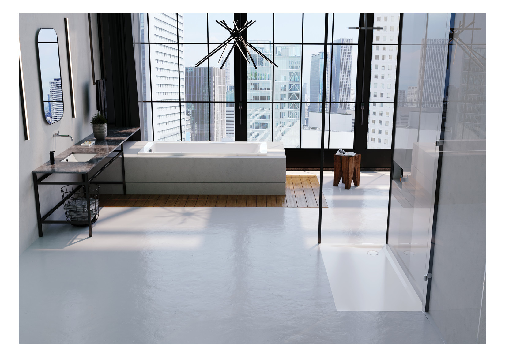 Kaldewei Duschwanne SUPERPLAN XXL 1828-2 70x160x3,9cm, mit Träger, Antislip Secure Plus, warm grey10