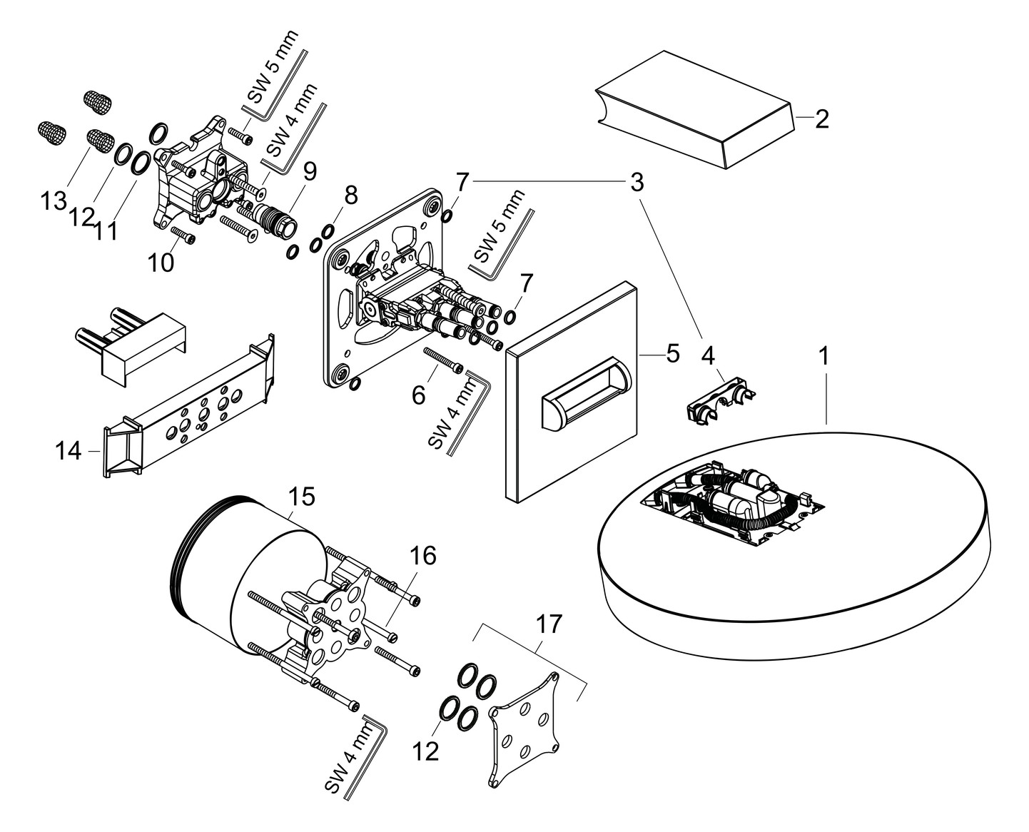 hansgrohe Kopfbrause Rainfinity 250 Ausladung 273mm, 3jet, mit Wandanschluss, mattweiß