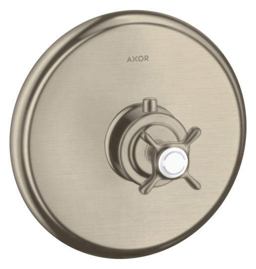 hansgrohe Fertigmontageset Axor Montreux UP-Thermostat, mit Kreuzgriff, brushed nickel